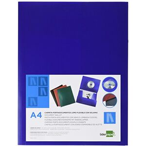 Liderpapel 919060 Chemise Polypropylène Dos Flexible Rabats A4 210 x 297 mm 400 Microns Fermeture Élastique Opaque Bleu - Publicité Liderpapel 919060 Chemise Polypropylène Dos Flexible Rabats A4 210 x 297 mm 400 Microns Fermeture Élastique Opaque Bleu - Publicité