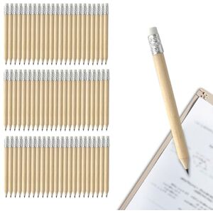 Aicharynic Lot de 120 mini crayons HB, 100 x 7,2 mm, avec gomme HB, en bois naturel, courts, demi-crayons en bois naturel, demi-crayons en graphite pour étudiants, école, maison - Publicité Aicharynic Lot de 120 mini crayons HB, 100 x 7,2 mm, avec gomme HB, en bois naturel, courts, demi-crayons en bois naturel, demi-crayons en graphite pour étudiants, école, maison - Publicité