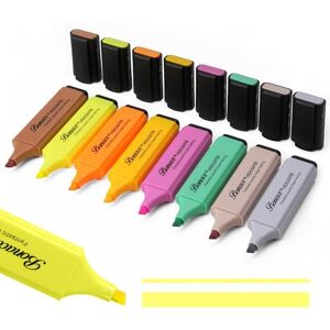 BONACE Surligneurs Morandi, 8 stylos surligneur de couleurs assorties, pointe biseautée, mini surligneurs, à base d'eau, séchage rapide, surligneur esthétiques pour le bureau - Publicité BONACE Surligneurs Morandi, 8 stylos surligneur de couleurs assorties, pointe biseautée, mini surligneurs, à base d'eau, séchage rapide, surligneur esthétiques pour le bureau - Publicité