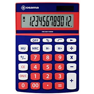 OSAMA , Metacolor Calculatrice Bureau à 12 Chiffres + Écran Incliné en Métal, Calculatrice College et Lycee avec Recharge Solaire Calculette Idéal comme Fourniture et Accessoire Bureau, Bleu/Rouge - Publicité OSAMA , Metacolor Calculatrice Bureau à 12 Chiffres + Écran Incliné en Métal, Calculatrice College et Lycee avec Recharge Solaire Calculette Idéal comme Fourniture et Accessoire Bureau, Bleu/Rouge - Publicité
