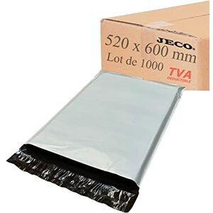 JeCo Lot de 1000 pochettes plastique d'expédition opaques 520x600 mm 70 microns, très grandes enveloppes VAD 52x60cm Légère, très solide, inviolable et imperméable - Publicité JeCo Lot de 1000 pochettes plastique d'expédition opaques 520x600 mm 70 microns, très grandes enveloppes VAD 52x60cm Légère, très solide, inviolable et imperméable - Publicité