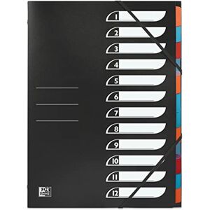 Oxford Trieur Standard 12 Compartiments A4 Couverture Polypro Noir - Publicité Oxford Trieur Standard 12 Compartiments A4 Couverture Polypro Noir - Publicité