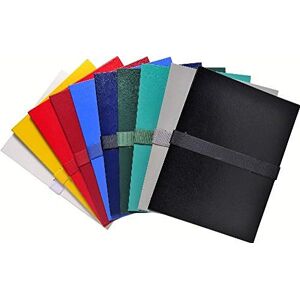 Exacompta Réf. 640E Carton de 10 chemises à dos extensible balacron 1 rabat fermeture par sangle auto-agrippante/scratch dim 24 x 32 cm pour format A4 couleurs assorties - Publicité Exacompta Réf. 640E Carton de 10 chemises à dos extensible balacron 1 rabat fermeture par sangle auto-agrippante/scratch dim 24 x 32 cm pour format A4 couleurs assorties - Publicité
