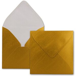 FarbenFroh by GUSTAV NEUSER 1000x Enveloppes carrées or métallisé 15,5 x 15,5 cm sans fenêtre, à collage humide 110 g/m² Pour les cartes d'invitation de mariage, d'anniversaire et autres -Serie FarbenFroh - Publicité FarbenFroh by GUSTAV NEUSER 1000x Enveloppes carrées or métallisé 15,5 x 15,5 cm sans fenêtre, à collage humide 110 g/m² Pour les cartes d'invitation de mariage, d'anniversaire et autres -Serie FarbenFroh - Publicité