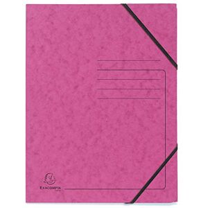 Exacompta Réf. 555420E Paquet de 5 chemises à élastiques sans rabat imprimées pochettes en carte lustrée 355 g/m² dimensions 24 x 32 cm pour documents au format A4 couleur rose - Publicité Exacompta Réf. 555420E Paquet de 5 chemises à élastiques sans rabat imprimées pochettes en carte lustrée 355 g/m² dimensions 24 x 32 cm pour documents au format A4 couleur rose - Publicité
