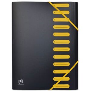 Oxford Trieur Extensible 12 Compartiments A4 Students Couverture Polypro Bicolore Noir/Jaune - Publicité Oxford Trieur Extensible 12 Compartiments A4 Students Couverture Polypro Bicolore Noir/Jaune - Publicité