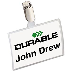 Durable 821619 Porte-badge CLICK FOLD avec clip pour badge 54 x 90 mm Polypropylène Transparent Boîte de 25 - Publicité Durable 821619 Porte-badge CLICK FOLD avec clip pour badge 54 x 90 mm Polypropylène Transparent Boîte de 25 - Publicité