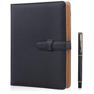 Minlna Carnet en cuir format A5 Rechargeable avec des feuilles volantes 200 pages épaisses Doublure classique avec poche et porte-stylos (noir) - Publicité Minlna Carnet en cuir format A5 Rechargeable avec des feuilles volantes 200 pages épaisses Doublure classique avec poche et porte-stylos (noir) - Publicité