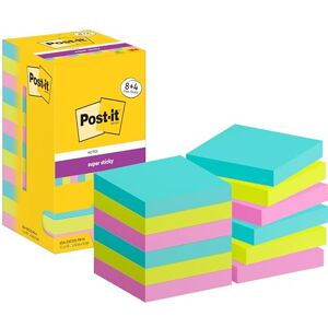 Post-It Notes Autocollantes Super Sticky, Pack Promo de 8 Blocs + 4 GRATUITS, 90 Feuilles par Bloc, 76 mm x 76 mm Feuillets Super Adhésifs pour Prise de Notes, Listes de Tâches et Rappels - Publicité Post-It Notes Autocollantes Super Sticky, Pack Promo de 8 Blocs + 4 GRATUITS, 90 Feuilles par Bloc, 76 mm x 76 mm Feuillets Super Adhésifs pour Prise de Notes, Listes de Tâches et Rappels - Publicité