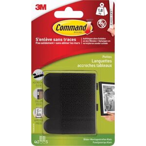 Command Languettes Accroches Tableaux, Petit Modèle, 4 x 2 Languettes, 1,8 kg, Noir Sans Outils Fixation sans Dommage - Publicité Command Languettes Accroches Tableaux, Petit Modèle, 4 x 2 Languettes, 1,8 kg, Noir Sans Outils Fixation sans Dommage - Publicité