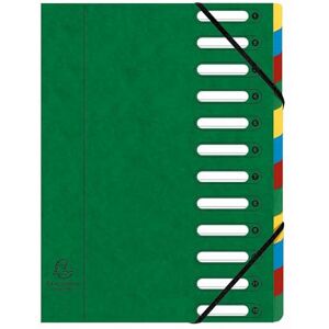 Exacompta Réf. 55123E Carton de 6 trieurs HARMONIKA avec élastiques et fenêtres découpées couverture en carte lustrée dos extensible 12 compartiments pour A4 dim 24,5 x 32 cm vert - Publicité Exacompta Réf. 55123E Carton de 6 trieurs HARMONIKA avec élastiques et fenêtres découpées couverture en carte lustrée dos extensible 12 compartiments pour A4 dim 24,5 x 32 cm vert - Publicité