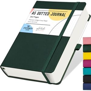 STATIONERY ISLAND Carnet en Notes A5 Pointillé, 360 pg Bullet Dotted Journal Couverture Rigide avec Papier épais de 100 g/m², avec Porte-stylo, Poche Intérieure, 2 Marque-pages - Publicité STATIONERY ISLAND Carnet en Notes A5 Pointillé, 360 pg Bullet Dotted Journal Couverture Rigide avec Papier épais de 100 g/m², avec Porte-stylo, Poche Intérieure, 2 Marque-pages - Publicité