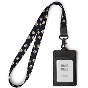 SENLLY Porte badge D'identification avec Courroie Lanière Tour de Cou, ID Porte cartes en Cuir PU et Cordon Amovible, 2 Fentes pour Cartes et 1 Fenêtre D'identification Transparente - Publicité SENLLY Porte badge D'identification avec Courroie Lanière Tour de Cou, ID Porte cartes en Cuir PU et Cordon Amovible, 2 Fentes pour Cartes et 1 Fenêtre D'identification Transparente - Publicité