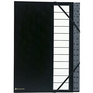 Exacompta Réf. 56032E 1 trieur Ordonator avec élastiques couverture rigide en carton onglets imprimés plastifiés de 1 à 31 32 compartiments dim 23,5 x 33,5 cm pour A4 couleur noir - Publicité Exacompta Réf. 56032E 1 trieur Ordonator avec élastiques couverture rigide en carton onglets imprimés plastifiés de 1 à 31 32 compartiments dim 23,5 x 33,5 cm pour A4 couleur noir - Publicité