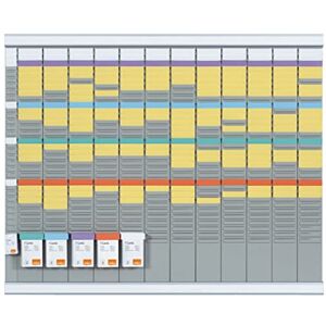 Nobo Kit Planning Annuel Mural à Fiches T, 12 Colonne & 32 Fentes, Indice 2, Fiches T & Index Inclus, 2990700 - Publicité Nobo Kit Planning Annuel Mural à Fiches T, 12 Colonne & 32 Fentes, Indice 2, Fiches T & Index Inclus, 2990700 - Publicité
