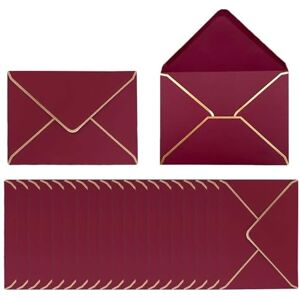 MINZHI 50 pièces Enveloppesd'invitation,13,5 x 18,5 cm,Enveloppesdeluxe en papier,MiniEnveloppe,Enveloppesdeluxe en papier blanches, convient pour les mariages, anniversaires, remises de diplômes (rouge) - Publicité MINZHI 50 pièces Enveloppesd'invitation,13,5 x 18,5 cm,Enveloppesdeluxe en papier,MiniEnveloppe,Enveloppesdeluxe en papier blanches, convient pour les mariages, anniversaires, remises de diplômes (rouge) - Publicité
