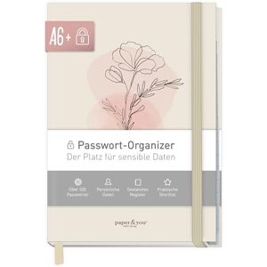 Häfft paper&you® Livre de mots de passe A6+ avec onglet A-Z "Dainty Flower" pour 320 données d'accès, gestionnaire de mots de passe petit, livre de mots de passe allemand durable & respectueux du climat - Publicité Häfft paper&you® Livre de mots de passe A6+ avec onglet A-Z "Dainty Flower" pour 320 données d'accès, gestionnaire de mots de passe petit, livre de mots de passe allemand durable & respectueux du climat - Publicité