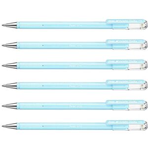 Pentel Lot de 6 Stylos roller à encre gel Hybrid Milky, bleu pastel - Publicité Pentel Lot de 6 Stylos roller à encre gel Hybrid Milky, bleu pastel - Publicité
