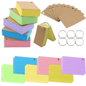 GUDQVOZIHG Lot de 600 Cartes d'apprentissage Colorées avec 6 Anneaux de Reliure, 12 Reliures, en Papier Kraft pour Bureau, Maison, École, Inserts d'apprentissage - Publicité GUDQVOZIHG Lot de 600 Cartes d'apprentissage Colorées avec 6 Anneaux de Reliure, 12 Reliures, en Papier Kraft pour Bureau, Maison, École, Inserts d'apprentissage - Publicité