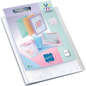 Viquel Protège documents personnalisable Reliure Format A4 Porte vues 60 Vues (30 pochettes) Propysoft Pochettes transparentes et lisses Incolore - Publicité Viquel Protège documents personnalisable Reliure Format A4 Porte vues 60 Vues (30 pochettes) Propysoft Pochettes transparentes et lisses Incolore - Publicité