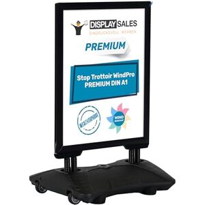 DISPLAY SALES Stop trottoir extérieur WindPro® PREMIUM Chevalet trottoir au format DIN A1 Panneau publicitaire extérieur A1 noir Utilisable des deux côtés pour 2 affiches - Publicité DISPLAY SALES Stop trottoir extérieur WindPro® PREMIUM Chevalet trottoir au format DIN A1 Panneau publicitaire extérieur A1 noir Utilisable des deux côtés pour 2 affiches - Publicité