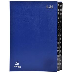Exacompta Réf. 57042E Carton de 6 trieurs Ordonator couverture rigide intérieur en carte noire onglets plastifiés numériques de 1 à 31-32 compartiments dim 25x33 cm pour A4 bleu - Publicité Exacompta Réf. 57042E Carton de 6 trieurs Ordonator couverture rigide intérieur en carte noire onglets plastifiés numériques de 1 à 31-32 compartiments dim 25x33 cm pour A4 bleu - Publicité