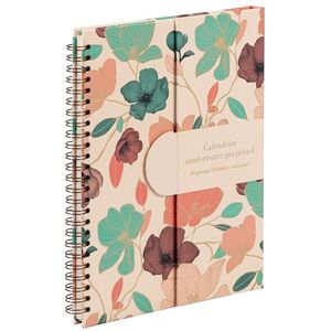 Clairefontaine 116256C Un Calendrier Anniversaire Perpétuel à Spirale 23x17 cm 50 Pages Imprimées Décor Floral Beige Fermeture Aimantée pour affichage sur la table Collection Gaïa beige - Publicité Clairefontaine 116256C Un Calendrier Anniversaire Perpétuel à Spirale 23x17 cm 50 Pages Imprimées Décor Floral Beige Fermeture Aimantée pour affichage sur la table Collection Gaïa beige - Publicité
