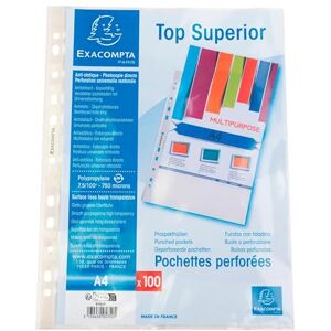 Exacompta Réf. 5750E Carton de 1000 pochettes perforées en Polypropylène lisse Epaisseur 7,5/100ème qualité supérieure Perforation universelle 11 trous Format à classer A4 Incolore - Publicité Exacompta Réf. 5750E Carton de 1000 pochettes perforées en Polypropylène lisse Epaisseur 7,5/100ème qualité supérieure Perforation universelle 11 trous Format à classer A4 Incolore - Publicité