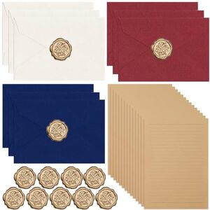 Noaxylic 38 Pièces Enveloppe Papier à Lettre Ancienne, Enveloppe Vintage, avec 9 Enveloppes en Lin et Sceau de Cire 20, A5 Papier Lettre, para el día de San Valentín, Invitaciones, Cartes de Vœux - Publicité Noaxylic 38 Pièces Enveloppe Papier à Lettre Ancienne, Enveloppe Vintage, avec 9 Enveloppes en Lin et Sceau de Cire 20, A5 Papier Lettre, para el día de San Valentín, Invitaciones, Cartes de Vœux - Publicité
