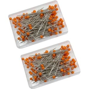 HDouii Lot de 200 épingles à coudre à tête en verre orange Épingles droites de qualité supérieure pour tissu, bijoux et bricolage Couturière avec tête sphérique colorée - Publicité HDouii Lot de 200 épingles à coudre à tête en verre orange Épingles droites de qualité supérieure pour tissu, bijoux et bricolage Couturière avec tête sphérique colorée - Publicité