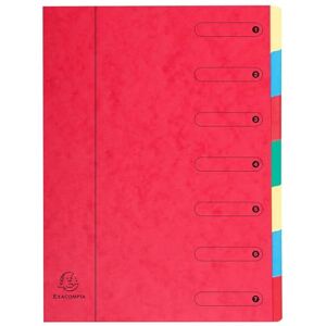Exacompta Réf. 5107E Carton de 8 trieurs HARMONIKA sans élastiques et fenêtres imprimées couverture en carte lustrée dos extensible 7 compartiments pour A4 dim 24,5 x 32cm rouge - Publicité Exacompta Réf. 5107E Carton de 8 trieurs HARMONIKA sans élastiques et fenêtres imprimées couverture en carte lustrée dos extensible 7 compartiments pour A4 dim 24,5 x 32cm rouge - Publicité