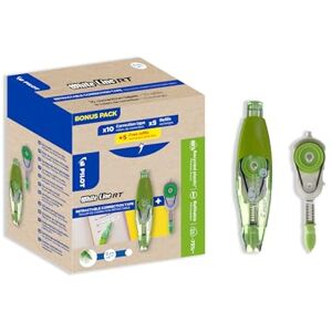 PILOT Lot de 10 Whiteline RT + 10 Recharges Correcteurs à Bande Rechargeables et Rétractables Fabriqué en Plastique Recyclé Idéal Bureau et École Correction Instantanée - Publicité PILOT Lot de 10 Whiteline RT + 10 Recharges Correcteurs à Bande Rechargeables et Rétractables Fabriqué en Plastique Recyclé Idéal Bureau et École Correction Instantanée - Publicité