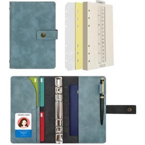Wonderpool Carnet de notes rechargeable en cuir Papier à pois intérieur en cuir véritable pour le travail de voyage et l'organisateur (Bleu ciel, A6) - Publicité Wonderpool Carnet de notes rechargeable en cuir Papier à pois intérieur en cuir véritable pour le travail de voyage et l'organisateur (Bleu ciel, A6) - Publicité