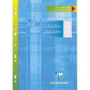 Clairefontaine 1751C Un Étui de Feuillets Mobiles Perforés A4 21x29,7 cm 200 Pages Grands Carreaux Papier Blanc 90 g Étui Réutilisable - Publicité Clairefontaine 1751C Un Étui de Feuillets Mobiles Perforés A4 21x29,7 cm 200 Pages Grands Carreaux Papier Blanc 90 g Étui Réutilisable - Publicité