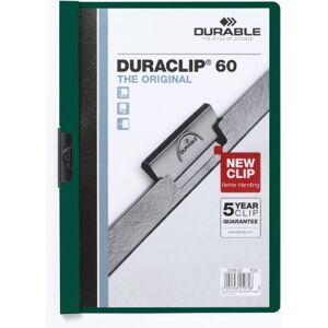 Durable 220932 Duraclip Chemise de Présentation à Clip Métal A4 6 mm/60 feuilles Vert Foncé Lot de 25 - Publicité Durable 220932 Duraclip Chemise de Présentation à Clip Métal A4 6 mm/60 feuilles Vert Foncé Lot de 25 - Publicité