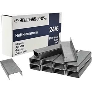 S&S-Shop Lot de 1000 Agrafes 24/6 Extra Résistantes pour Agrafeuse de Bureau, Agrafes Standard, Aiguilles Galvanisées, Fournitures de Bureau, École et Maison - Publicité S&S-Shop Lot de 1000 Agrafes 24/6 Extra Résistantes pour Agrafeuse de Bureau, Agrafes Standard, Aiguilles Galvanisées, Fournitures de Bureau, École et Maison - Publicité