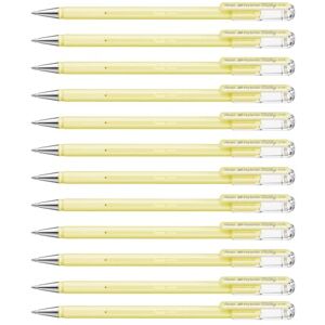 Pentel K108-P Hybrid Milky Lot de 12 Stylos Roller Encre Gel Pastel Jaune x12 - Publicité Pentel K108-P Hybrid Milky Lot de 12 Stylos Roller Encre Gel Pastel Jaune x12 - Publicité