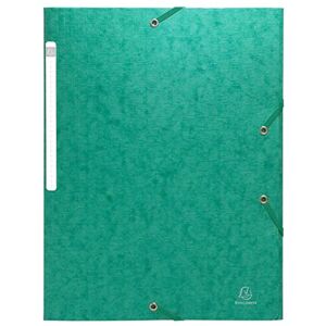 Exacompta Réf. 55753E 1 chemise à élastiques Scotten pochette 3 rabats Maxi Capacity en carte lustrée gaufrée dimensions 24 x 32 cm pour documents au format A4 couleur vert - Publicité Exacompta Réf. 55753E 1 chemise à élastiques Scotten pochette 3 rabats Maxi Capacity en carte lustrée gaufrée dimensions 24 x 32 cm pour documents au format A4 couleur vert - Publicité