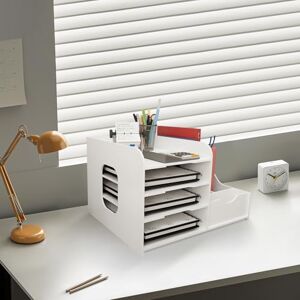 LANTUS Organisateur de bureau blanc Grande capacité Organiseur de bureau pour ranger du papier A4, stylos, livres, lettres, documents pour la Maison, Le Bureau, l'école,40 x 31 x 25 cm Blanc (1PC) - Publicité LANTUS Organisateur de bureau blanc Grande capacité Organiseur de bureau pour ranger du papier A4, stylos, livres, lettres, documents pour la Maison, Le Bureau, l'école,40 x 31 x 25 cm Blanc (1PC) - Publicité