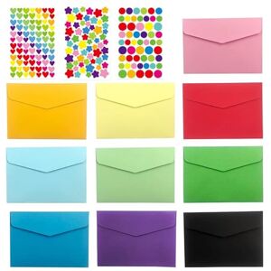 CHAOTEMAI 100 Pièces Mini Enveloppe Couleur 11,5 x 8 CM+3 Planches D'autocollants Enveloppe Cadeau Dix Couleurs Enveloppes À Main Levée pour Cartes de Vœux Invitations D'anniversaire Remerciements - Publicité CHAOTEMAI 100 Pièces Mini Enveloppe Couleur 11,5 x 8 CM+3 Planches D'autocollants Enveloppe Cadeau Dix Couleurs Enveloppes À Main Levée pour Cartes de Vœux Invitations D'anniversaire Remerciements - Publicité
