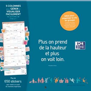 Oxford Calendrier Famille Scolaire 16 Mois 30x30cm 1 Mois sur 2 Pages Année 2025-2026 Bleu - Publicité Oxford Calendrier Famille Scolaire 16 Mois 30x30cm 1 Mois sur 2 Pages Année 2025-2026 Bleu - Publicité
