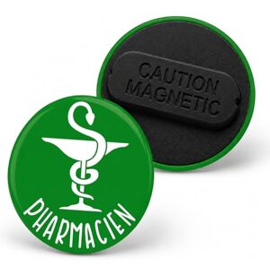 BADGMANIA Badge Magnétique 3.8cm Pharmacien Caducée Esculape Blanc Fond Vert Identifiant Pharmacie - Publicité BADGMANIA Badge Magnétique 3.8cm Pharmacien Caducée Esculape Blanc Fond Vert Identifiant Pharmacie - Publicité
