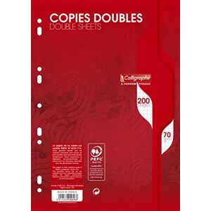 Clairefontaine Calligraphe 5616C Un Paquet de Copies Doubles Perforées sous Film (une Marque de ) A4 21x29,7 cm 200 Pages Petits Carreaux Papier 70 g - Publicité Clairefontaine Calligraphe 5616C Un Paquet de Copies Doubles Perforées sous Film (une Marque de ) A4 21x29,7 cm 200 Pages Petits Carreaux Papier 70 g - Publicité