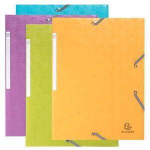 Exacompta Réf. 55990E Paquet de 4 chemises à élastiques Pop'NCo pochettes 3 rabats en polypropylène recyclé dimensions 24 x 32 cm pour documents au format A4 couleurs assorties - Publicité Exacompta Réf. 55990E Paquet de 4 chemises à élastiques Pop'NCo pochettes 3 rabats en polypropylène recyclé dimensions 24 x 32 cm pour documents au format A4 couleurs assorties - Publicité