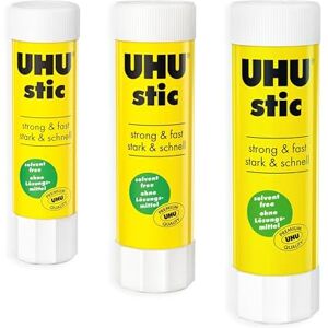 UHU STIC Bâton de colle Sans solvant Application claire 8g/21g/40g 1 de chaque taille Lot de 3 - Publicité UHU STIC Bâton de colle Sans solvant Application claire 8g/21g/40g 1 de chaque taille Lot de 3 - Publicité