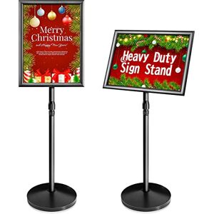 VAIIGO nouveau A3 Heavy Duty sign stand porte journaux de mer, présentoir de menu réglable porte logo au sol avec base en fonte pour affiche, menu, publicité, présentoir de logo (A3, noir) - Publicité VAIIGO nouveau A3 Heavy Duty sign stand porte journaux de mer, présentoir de menu réglable porte logo au sol avec base en fonte pour affiche, menu, publicité, présentoir de logo (A3, noir) - Publicité