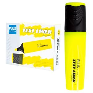 Plus Office Lot de 10 surligneurs fluorescents à pointe biseautée, à base d'eau, couleur fluo (jaune) - Publicité Plus Office Lot de 10 surligneurs fluorescents à pointe biseautée, à base d'eau, couleur fluo (jaune) - Publicité