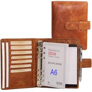 ALMADIH Agenda en cuir vrai A6 avec calendrier 2025 + bloc-notes marron deluxe Portefolio Porte documents Timer Chemise de dossier Carnet Organiseur Conférencier d’affaires Parfait pour réunion - Publicité ALMADIH Agenda en cuir vrai A6 avec calendrier 2025 + bloc-notes marron deluxe Portefolio Porte documents Timer Chemise de dossier Carnet Organiseur Conférencier d’affaires Parfait pour réunion - Publicité