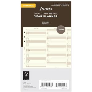 Filofax Calendrier annuel personnel en coton cr.(E) 2026 - Publicité Filofax Calendrier annuel personnel en coton cr.(E) 2026 - Publicité