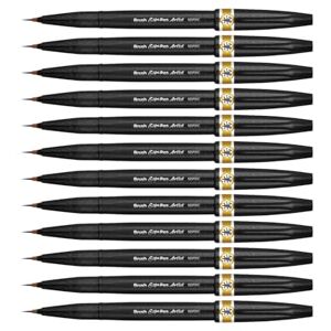 Pentel Arts Brush Sign Pen Artist SESF30C-YX, Lot de 12 Feutres pinceaux Pointe souple extra-fine, Ocre - Publicité Pentel Arts Brush Sign Pen Artist SESF30C-YX, Lot de 12 Feutres pinceaux Pointe souple extra-fine, Ocre - Publicité